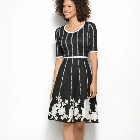 Gabby Skye Classic Knit Dress – Graphite/Ivory – Size 2X – NWT - Picture 9 of 11